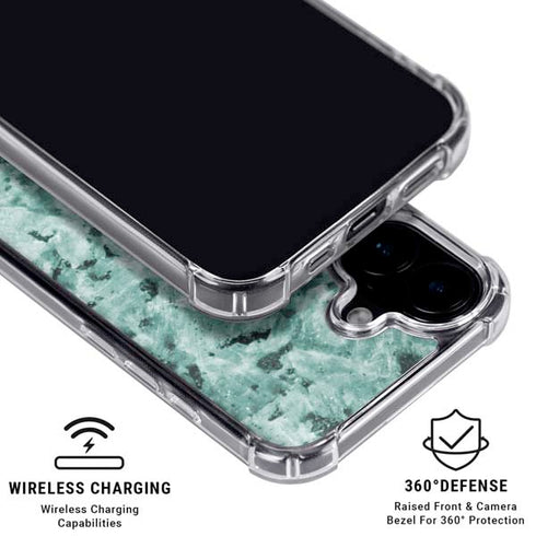 Graphite Turquoise iPhone 16 Plus Clear Case